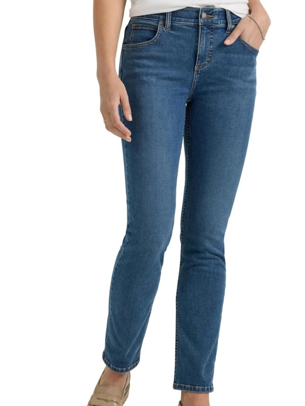 Lee Women's Ultra Lux Comfort with Flex Motion Slim Straight Jean with Ever Fit